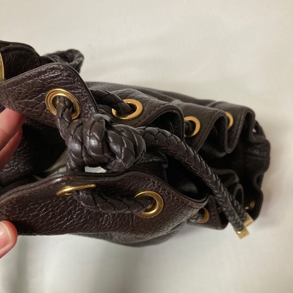 Michael Kors Woodside Braid Handle Tote Brown Pebbled Leather With Dustbag - Picture 10 of 16